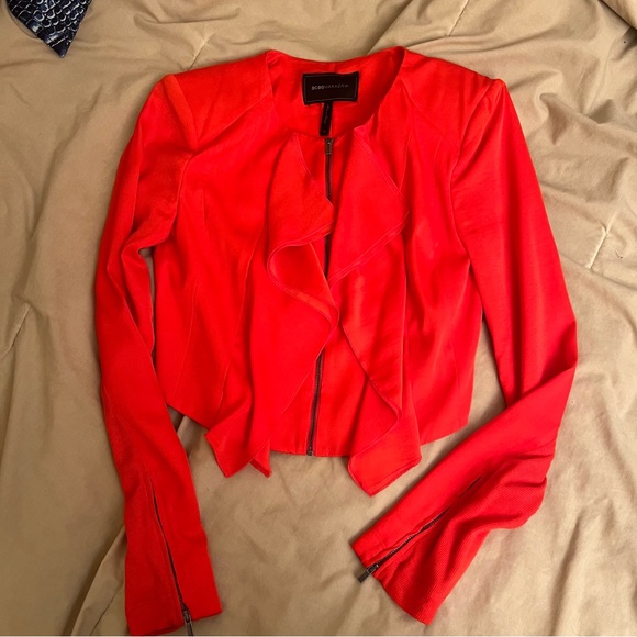 BCBG “PRESTON” cropped orange jacket - Picture 1 of 2